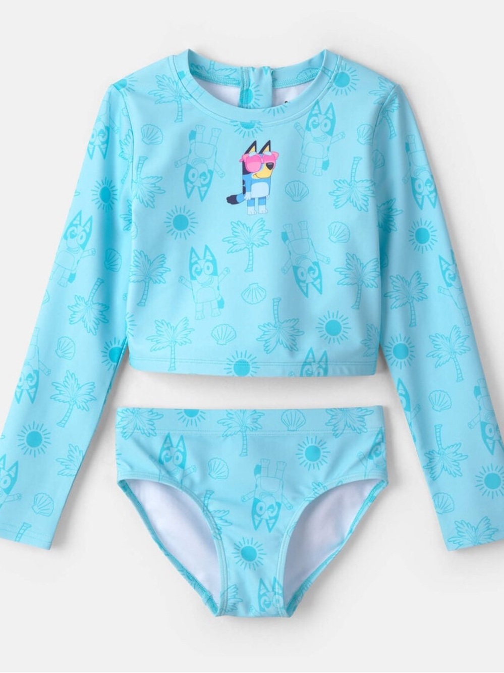 Carter's NWOT Light Blue Bluey Long Sleeve Rashguard Bikini Set